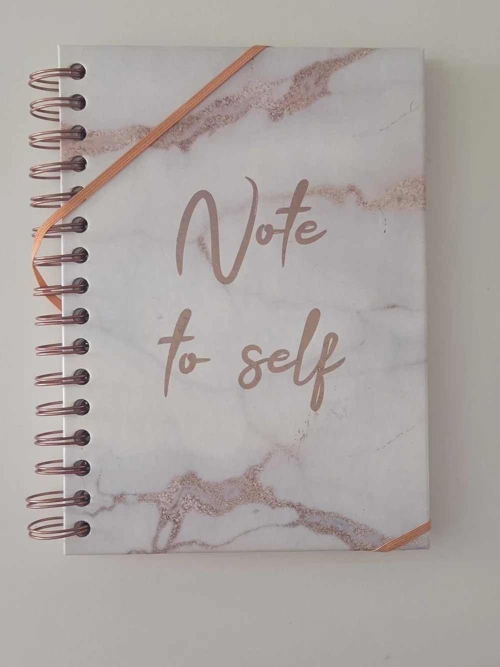 Note to Self Marble Notebook with Rose Gold Accents
